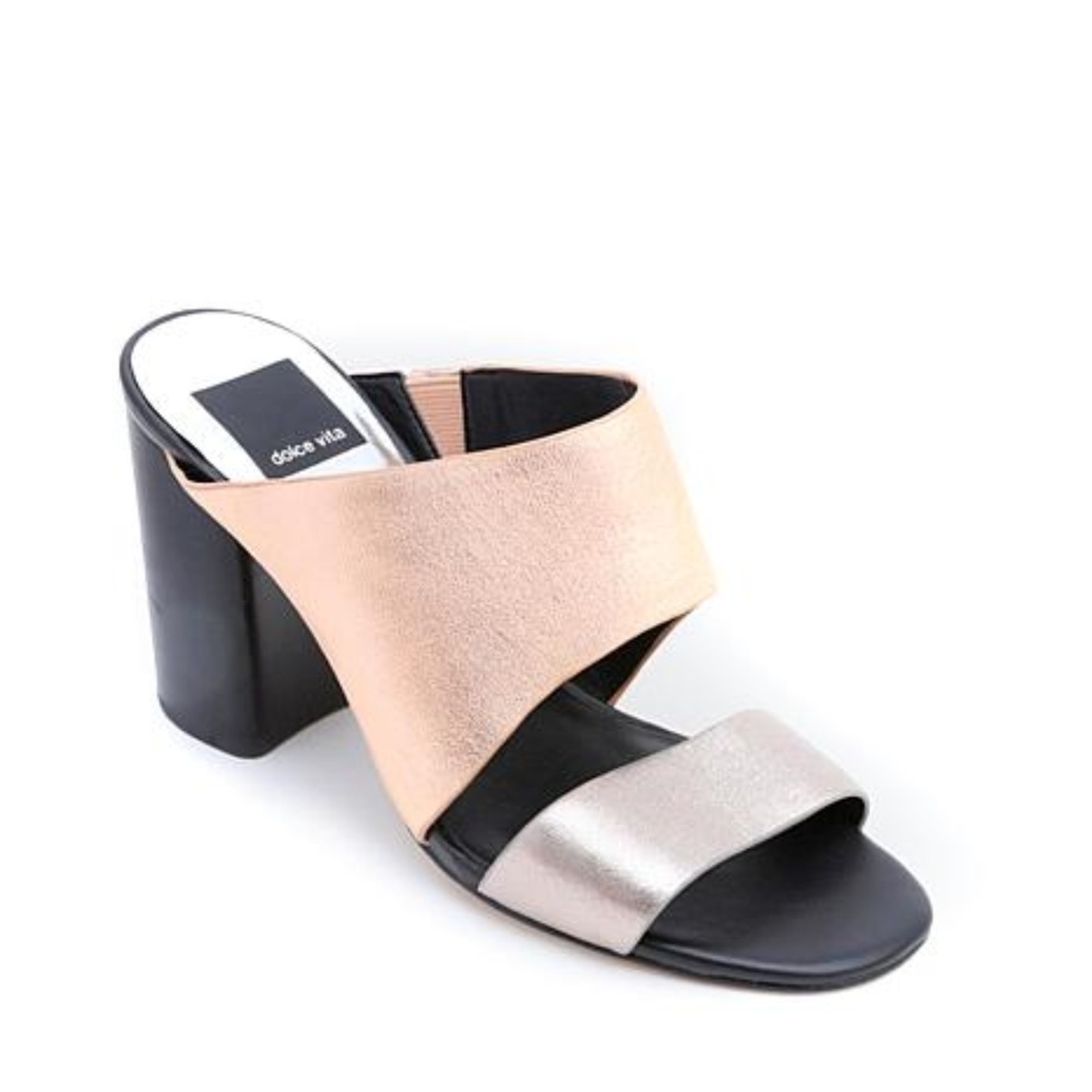 DOLCE VITA Rocko Leather Block-Heel Mule Sandal 7